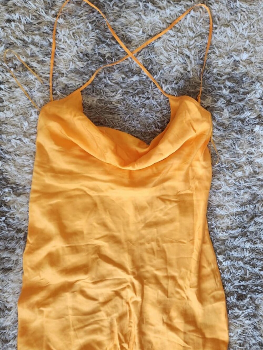 NWOT H&M Orange Satin Dress